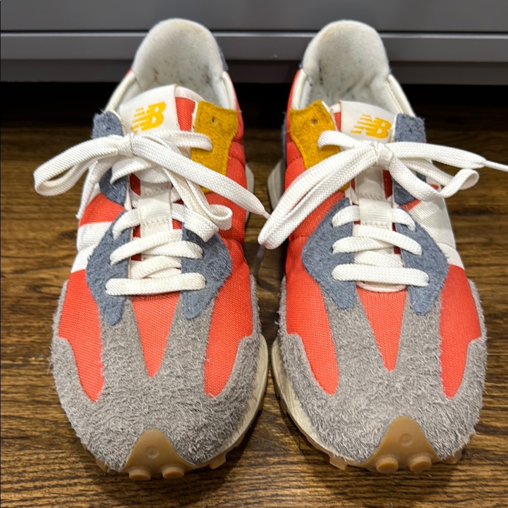New Balance 327 size 10 orange , Gray, and Yellow Sneakers- no box